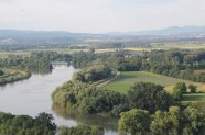 Blick auf Donau, Gäuboden und Vorwald vom Kirchturm St. Jakob aus